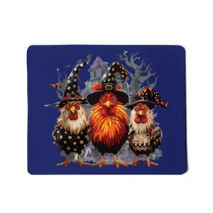 Funny Chicken Halloween Costume Spooky Season Chickens Witch Mousepad