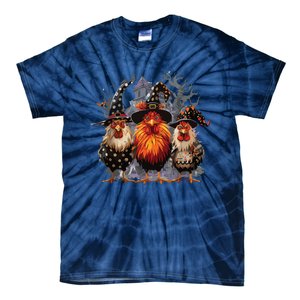 Funny Chicken Halloween Costume Spooky Season Chickens Witch Tie-Dye T-Shirt