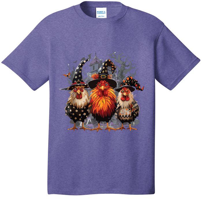 Funny Chicken Halloween Costume Spooky Season Chickens Witch T-Shirt