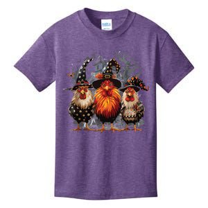 Funny Chicken Halloween Costume Spooky Season Chickens Witch Kids T-Shirt