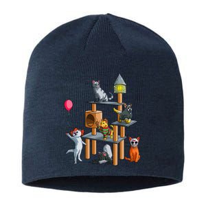 Funny Cat Horror Movies Cute Halloween Sustainable Beanie