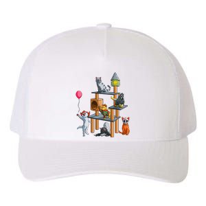 Funny Cat Horror Movies Cute Halloween Yupoong Adult 5-Panel Trucker Hat