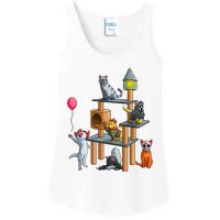 Funny Cat Horror Movies Cute Halloween Ladies Essential Tank