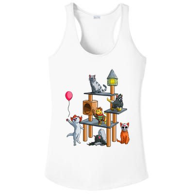 Funny Cat Horror Movies Cute Halloween Ladies PosiCharge Competitor Racerback Tank