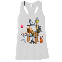 Funny Cat Horror Movies Cute Halloween Women's Racerback Tank