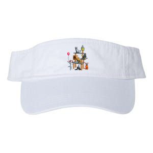 Funny Cat Horror Movies Cute Halloween Valucap Bio-Washed Visor