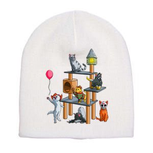 Funny Cat Horror Movies Cute Halloween Short Acrylic Beanie