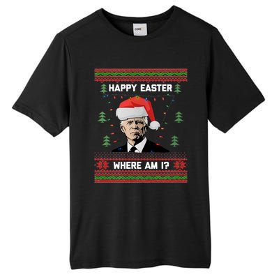 Funny Christmas Happy Easter Where Am I Joe Biden Meaningful Gift Tall Fusion ChromaSoft Performance T-Shirt