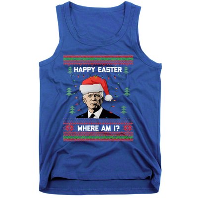 Funny Christmas Happy Easter Where Am I Joe Biden Meaningful Gift Tank Top