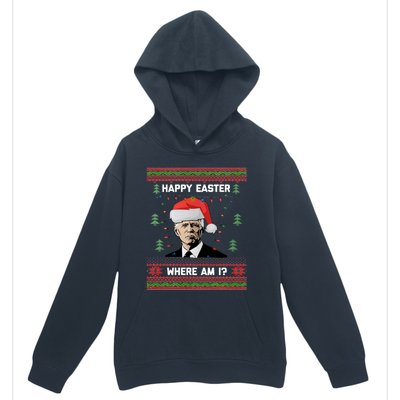 Funny Christmas Happy Easter Where Am I Joe Biden Meaningful Gift Urban Pullover Hoodie