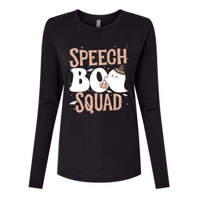 Funny Cute Halloween Speech Boo Squad Costume Teacher Cute Gift Womens Cotton Relaxed Long Sleeve T-Shirt