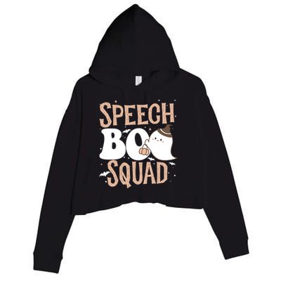 Funny Cute Halloween Speech Boo Squad Costume Teacher Cute Gift Crop Fleece Hoodie