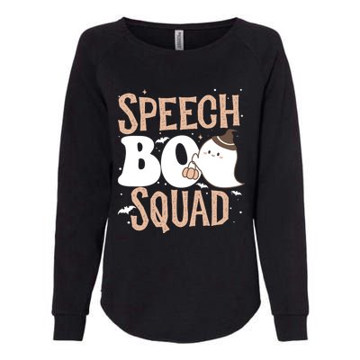 Funny Cute Halloween Speech Boo Squad Costume Teacher Cute Gift Womens California Wash Sweatshirt