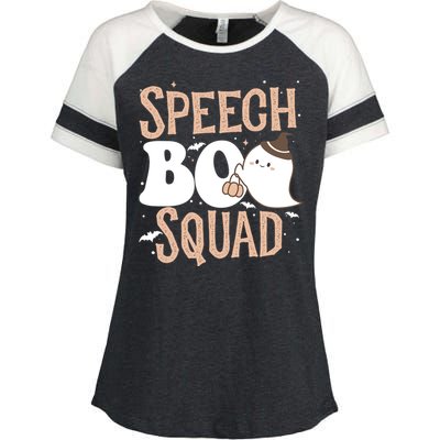 Funny Cute Halloween Speech Boo Squad Costume Teacher Cute Gift Enza Ladies Jersey Colorblock Tee