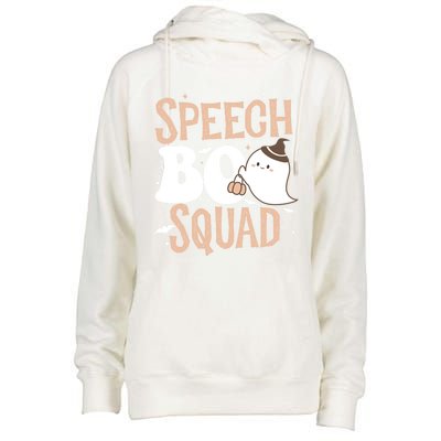 Funny Cute Halloween Speech Boo Squad Costume Teacher Cute Gift Womens Funnel Neck Pullover Hood