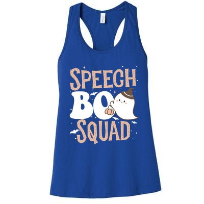 Funny Cute Halloween Speech Boo Squad Costume Teacher Cute Gift Women's Racerback Tank