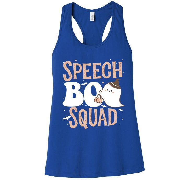 Funny Cute Halloween Speech Boo Squad Costume Teacher Cute Gift Women's Racerback Tank