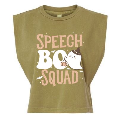 Funny Cute Halloween Speech Boo Squad Costume Teacher Cute Gift Garment-Dyed Women's Muscle Tee