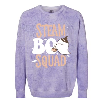 Funny Cute Halloween Steam Boo Squad Costume Teacher Gift Colorblast Crewneck Sweatshirt