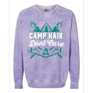 Funny Camp Hair Dont Care Design Gift Colorblast Crewneck Sweatshirt