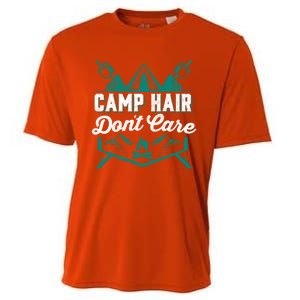 Funny Camp Hair Dont Care Design Gift Cooling Performance Crew T-Shirt