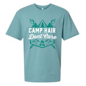 Funny Camp Hair Dont Care Design Gift Sueded Cloud Jersey T-Shirt