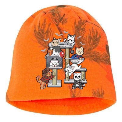 Funny Cat Horror Movies Cute Halloween Cat Lovers Matching Kati - Camo Knit Beanie