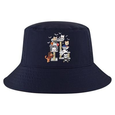 Funny Cat Horror Movies Cute Halloween Cat Lovers Matching Cool Comfort Performance Bucket Hat