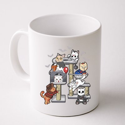 Funny Cat Horror Movies Cute Halloween Cat Lovers Matching Coffee Mug