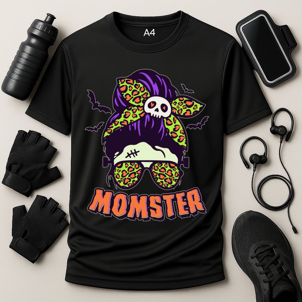 Funny Cute Halloween Momster Cooling Performance Crew T-Shirt