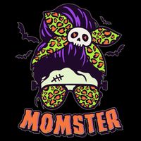 Funny Cute Halloween Momster Flatbill Hat