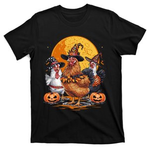 Funny Chicken Halloween Costume Spooky Season Chickens Witch T-Shirt