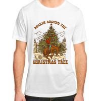 Funny Cowboy Horsing Rocking Around Christmas Tree Western Adult ChromaSoft Performance T-Shirt