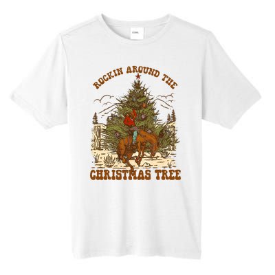 Funny Cowboy Horsing Rocking Around Christmas Tree Western Tall Fusion ChromaSoft Performance T-Shirt