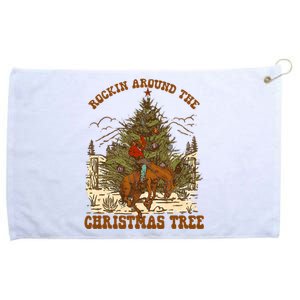 Funny Cowboy Horsing Rocking Around Christmas Tree Western Grommeted Golf Towel