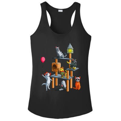 Funny Cat Horror Movies Cute Halloween For Cat Kitty Lovers Ladies PosiCharge Competitor Racerback Tank