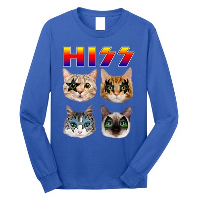 Funny Cat Hiss Rock And Roll For Cat Lover, Cat Dad, Cat Mom Long Sleeve Shirt