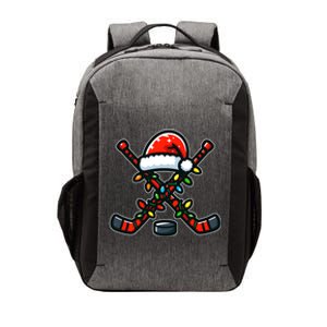 Funny Christmas Hockey Sticks Santa Hat Sports Lovers Player Gift Vector Backpack