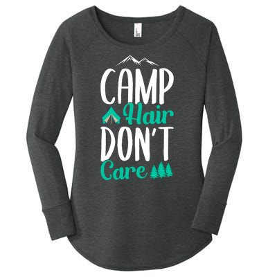 Funny Camp Hair Don't Care Women's Perfect Tri Tunic Long Sleeve Shirt