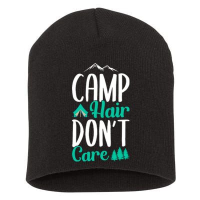 Funny Camp Hair Don't Care Short Acrylic Beanie