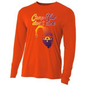 Funny Camp Hair Dont Care Design Love Camping Gift Cooling Performance Long Sleeve Crew