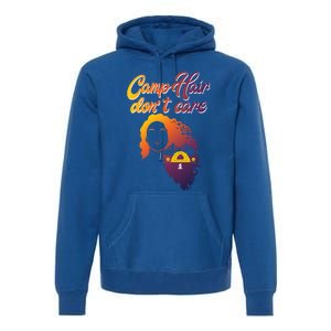 Funny Camp Hair Dont Care Design Love Camping Gift Premium Hoodie