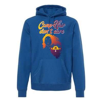 Funny Camp Hair Dont Care Design Love Camping Gift Premium Hoodie