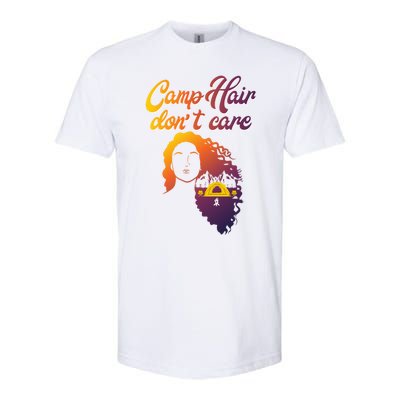 Funny Camp Hair Dont Care Design Love Camping Gift Softstyle CVC T-Shirt