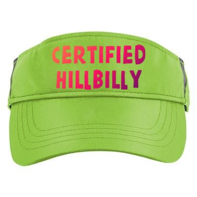 Funny Certified Hillbilly Bumpkin Cracker Rural Redneck Gift Adult Drive Performance Visor