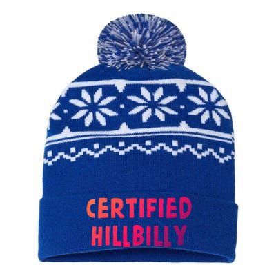 Funny Certified Hillbilly Bumpkin Cracker Rural Redneck Gift USA-Made Snowflake Beanie