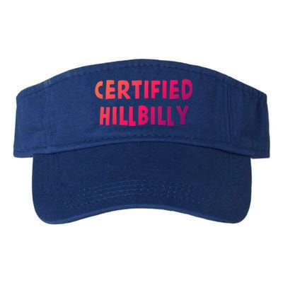 Funny Certified Hillbilly Bumpkin Cracker Rural Redneck Gift Valucap Bio-Washed Visor