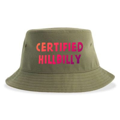 Funny Certified Hillbilly Bumpkin Cracker Rural Redneck Gift Sustainable Bucket Hat