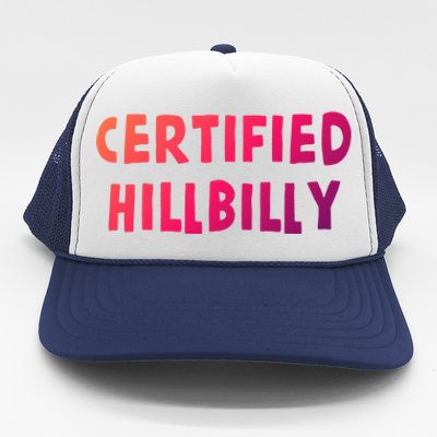 Funny Certified Hillbilly Bumpkin Cracker Rural Redneck Gift Trucker Hat