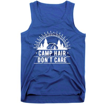 Funny Camp Hair Dont Care For Summer Camping Trips Gift Tank Top